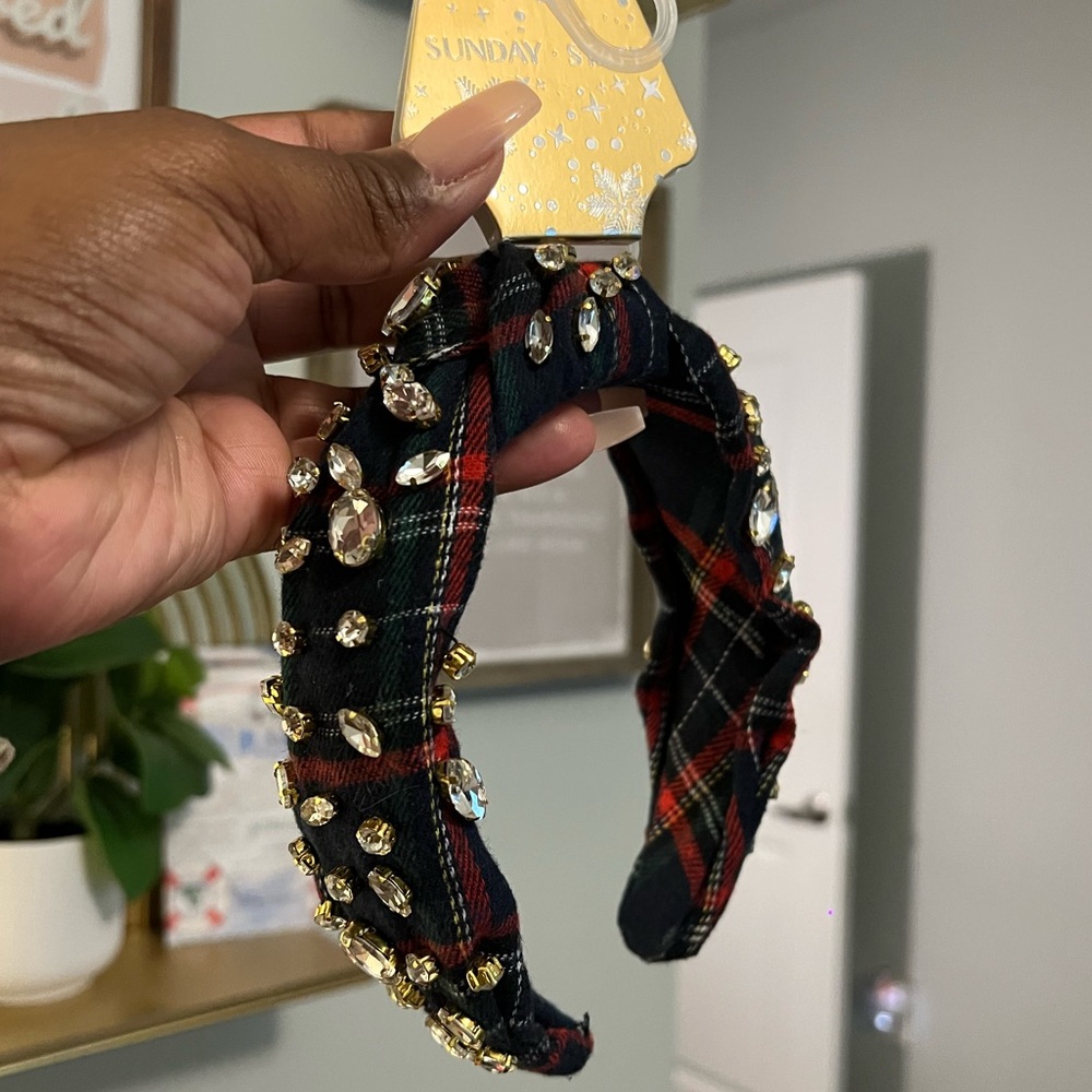 Sunday Black and Red Hair Accessory with Sparkling Embellishments
